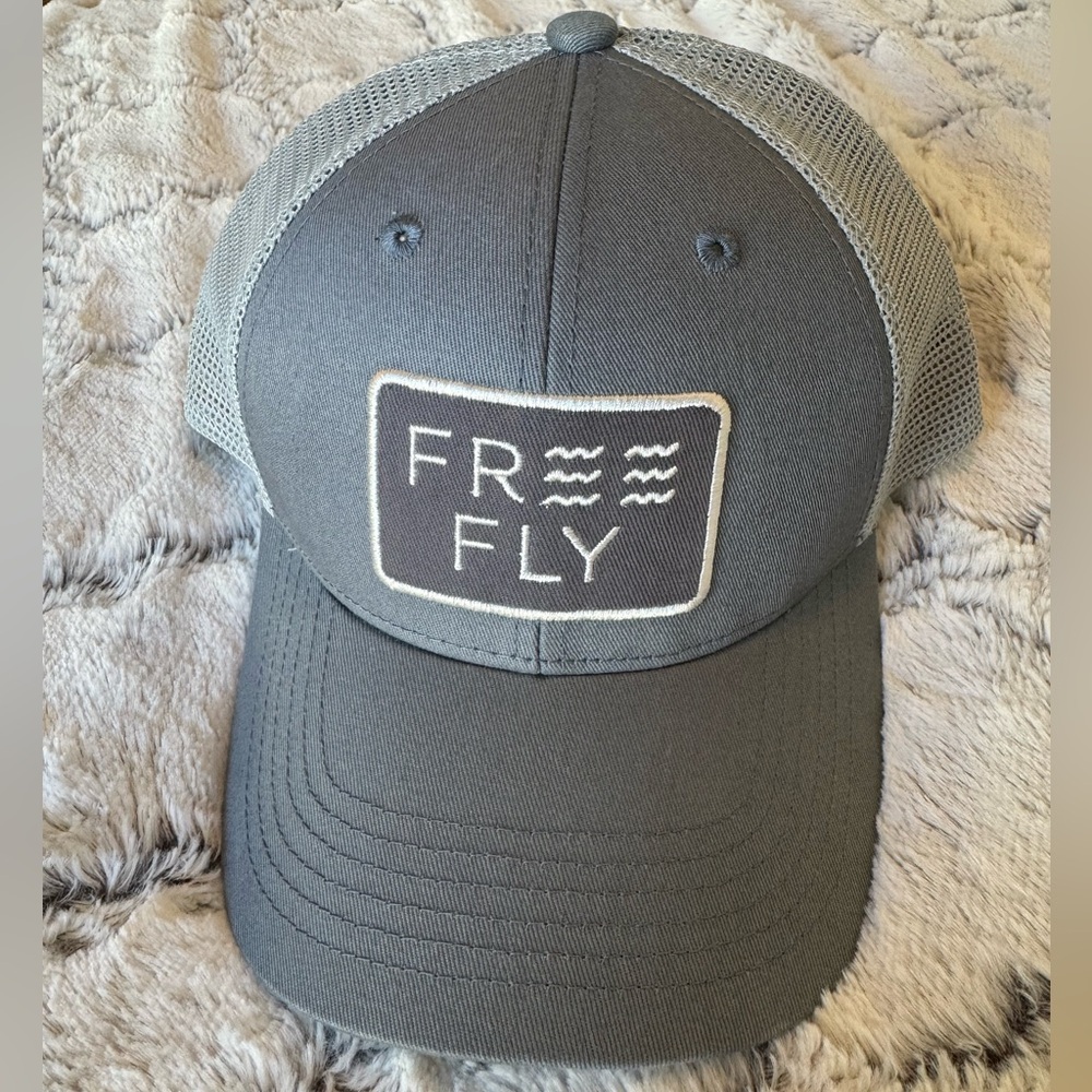 Free Fly Apparel Trucker Hat-like new!! Grey and white adjustable size